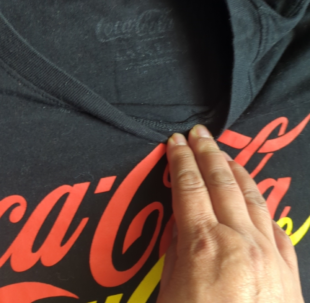 !Coca Cola Black Tee with Rainbow Logo - Picture 2 of 3